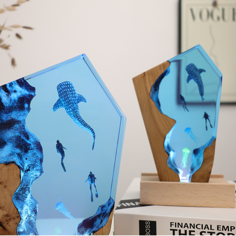 Resin Cave Whale Diver Desktop - Resin Art Wedding Gift review and price