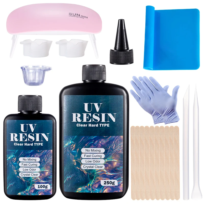 Hard UV Resin Glue Kit Fast Cu - Resin Art Equipment review and price