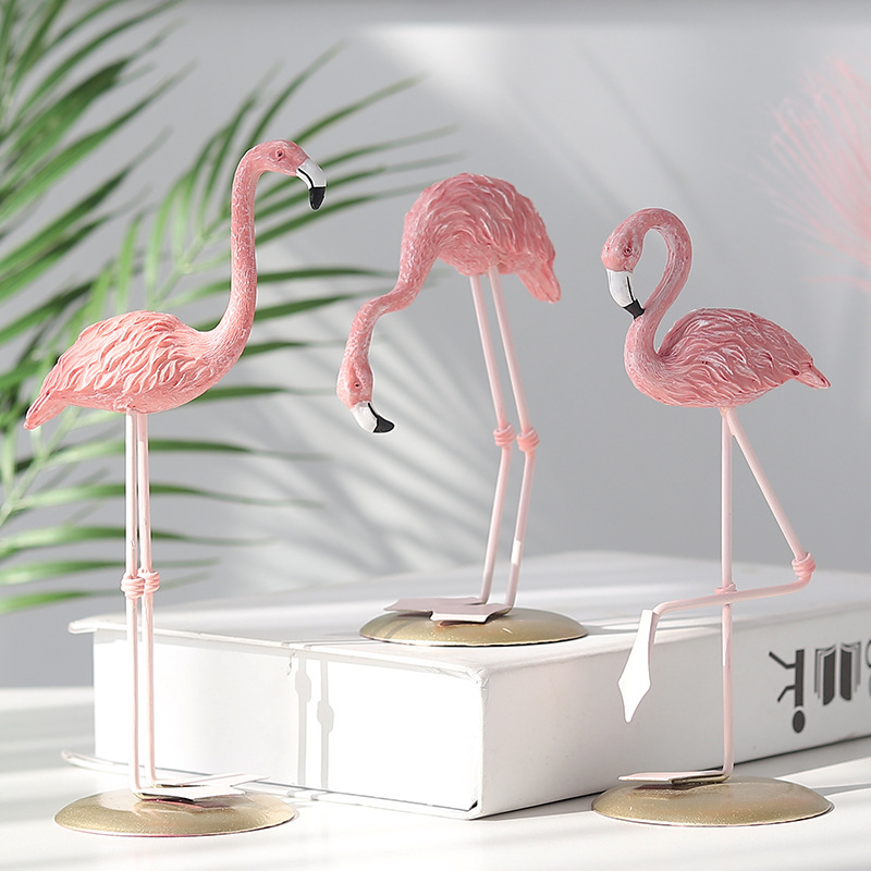 3PCS Pink Flamingo Figurines T - Resin Art Wedding Gift review and price