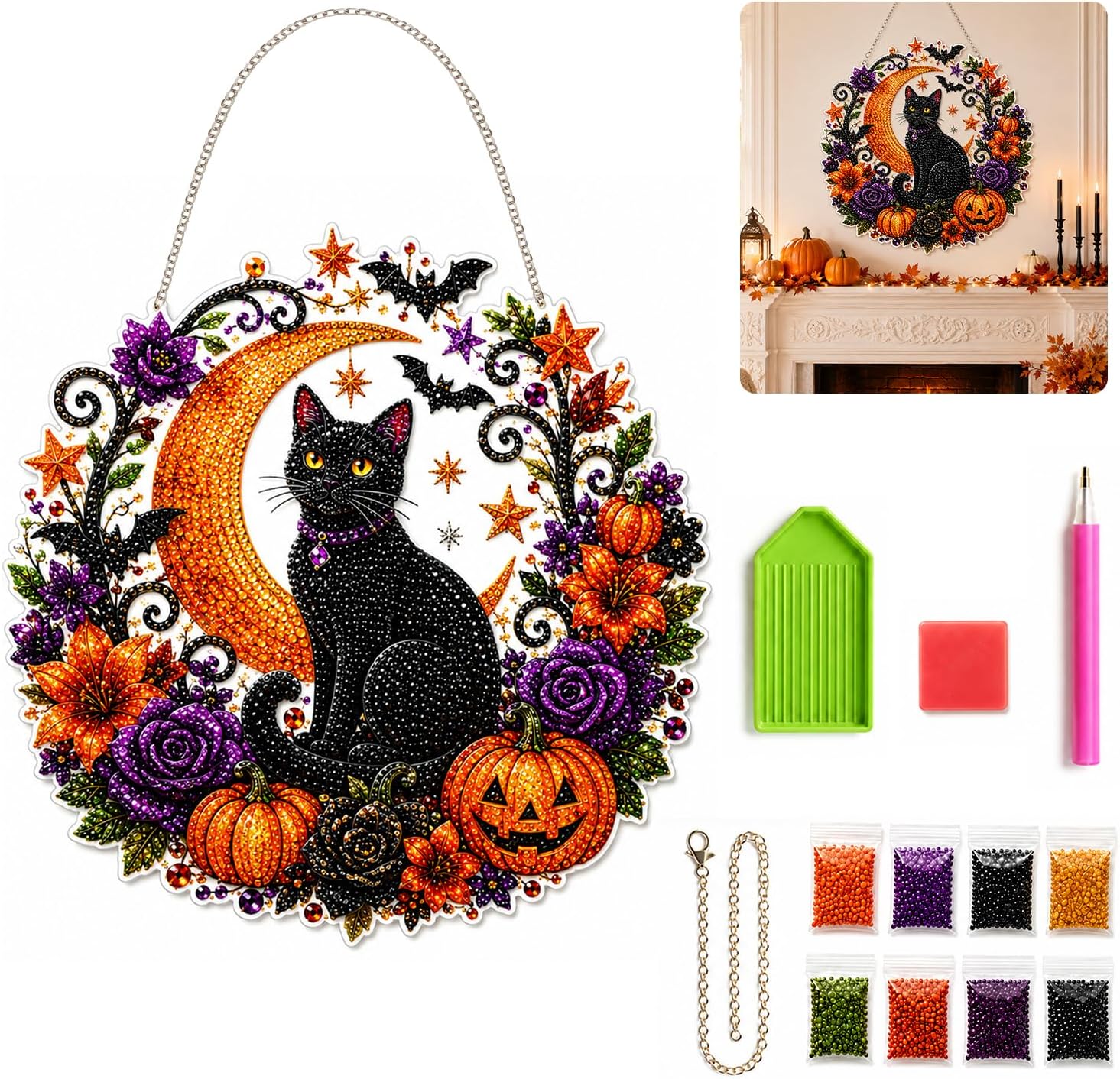 Halloween Pumpkins Diamond Art - Resin Art Work review and price