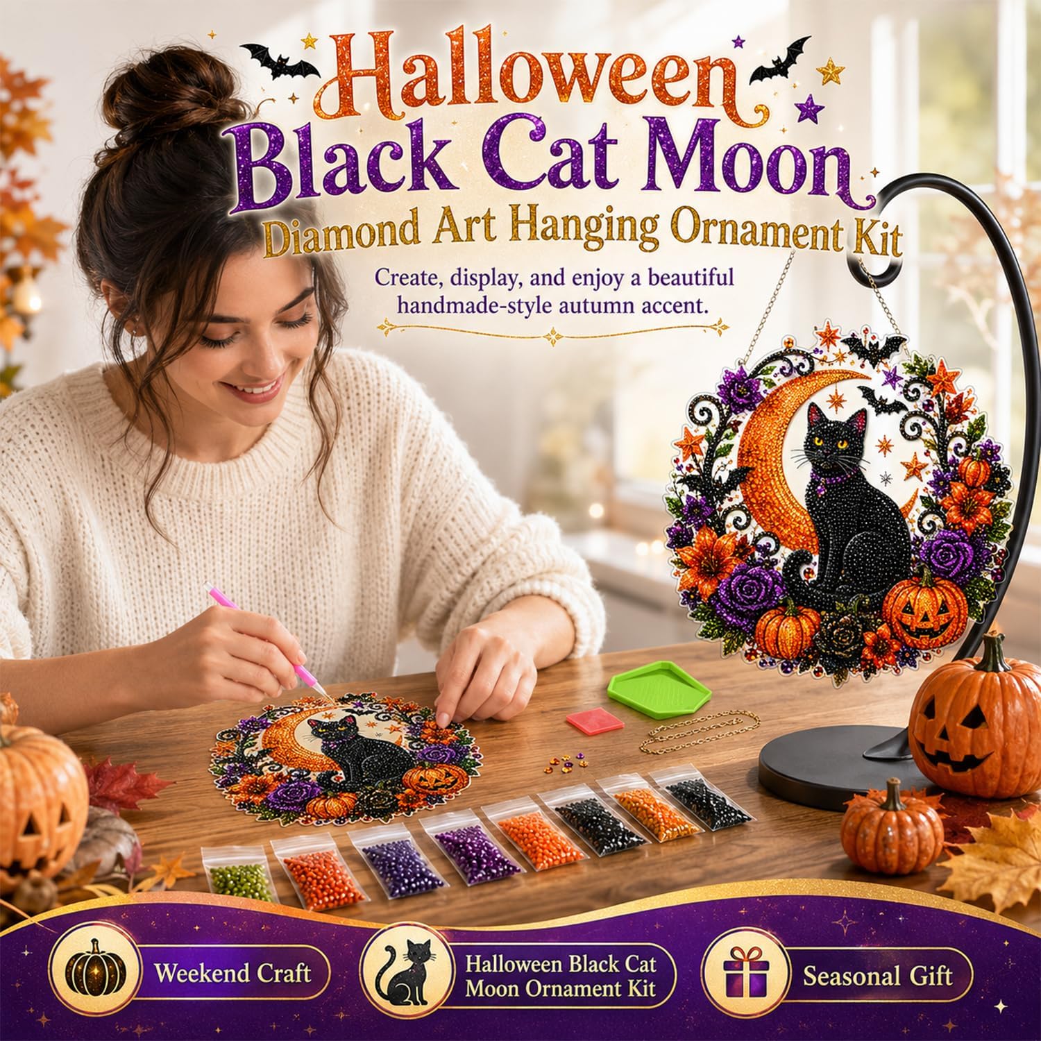 Halloween Pumpkins Diamond Art - Resin Art Work review and price