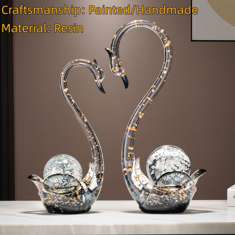 Luxury Resin Swan Figurine Cou - Resin Art Wedding Gift review and price