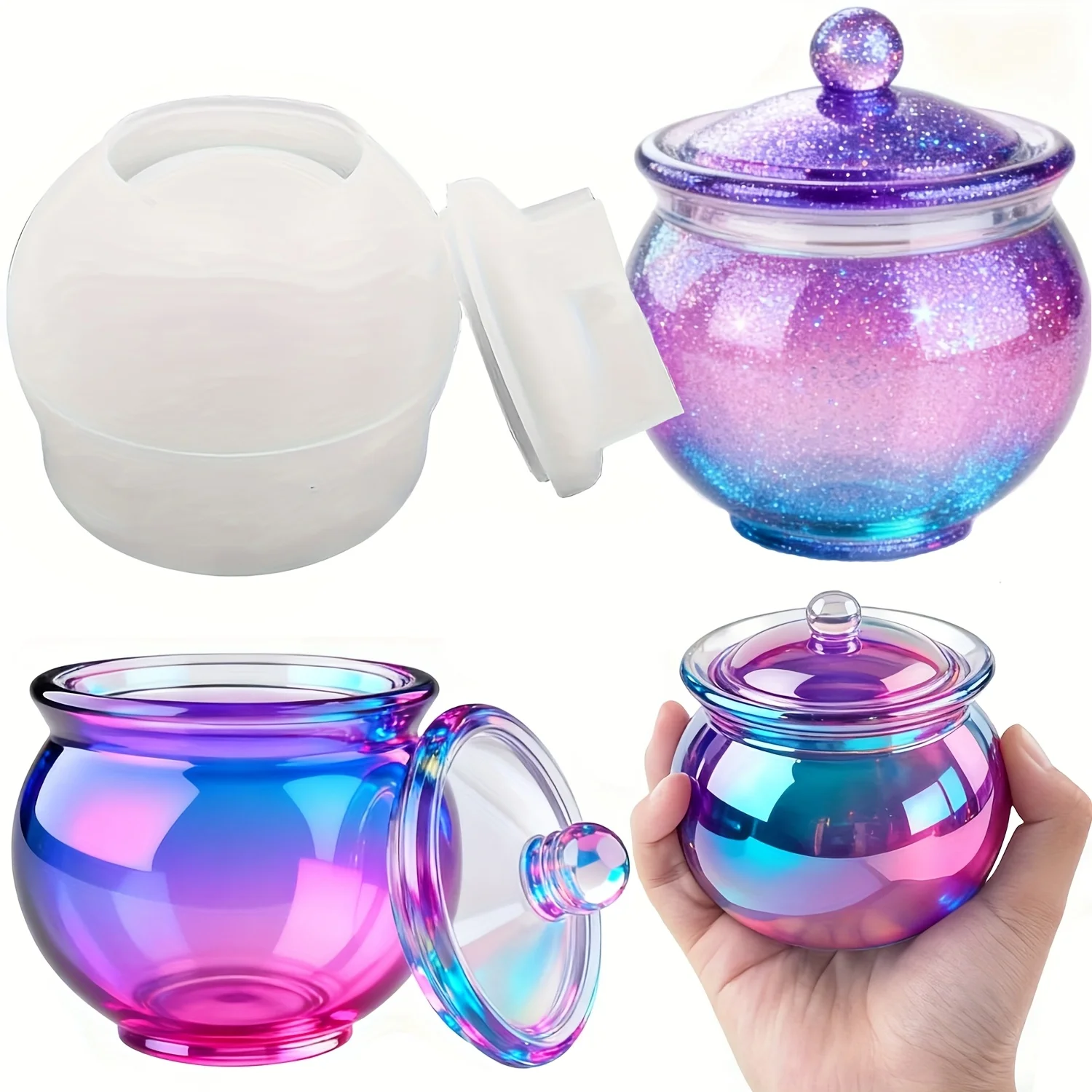1 set of round resin can molds - Resin Art Case review and price