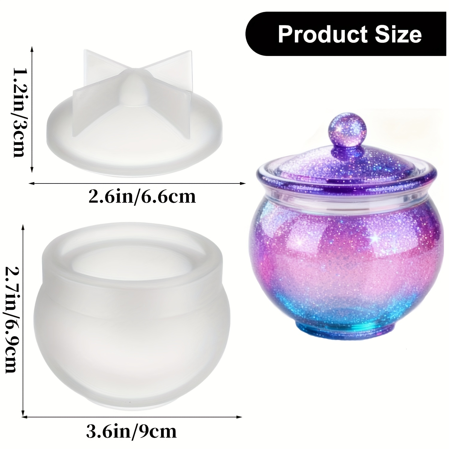 1 set of round resin can molds - Resin Art Case review and price
